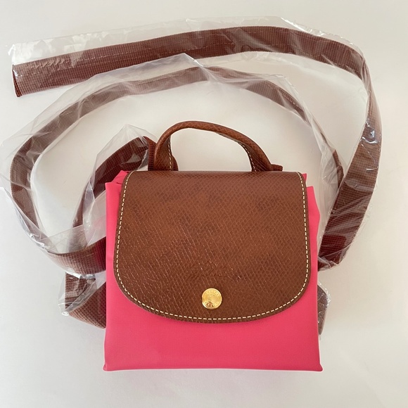 Longchamp Le Pliage Nylon Backpack FLOWER PINK New - Picture 10 of 14